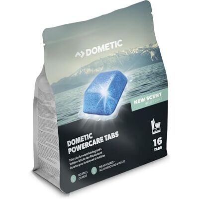 DOMETIC POWER CARE, Produit sanitaire pour réservoirs à matières de toilettes nomades, 16 dosettes, facilite la destruction des matières DOMETIC POWER CARE, Produit sanitaire pour réservoirs à matières de toilettes nomades, 16 dosettes, facilite la destruction des matières