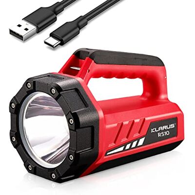 klarus RS10 Lampe torche puissante rechargeable 800 lumens avec lumière COB blanc/rouge 8000 mAh, batterie externe 8000 mAh, 7 modes de lumière pour urgences, randonnée, usage domestique klarus RS10 Lampe torche puissante rechargeable 800 lumens avec lumière COB blanc/rouge 8000 mAh, batterie externe 8000 mAh, 7 modes de lumière pour urgences, randonnée, usage domestique
