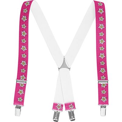 Playshoes Hosenträger Edelweiß Bretelles, Rose (Pink 18), 75 (Taille Fabricant: 60 Centimeters) Mixte Playshoes Hosenträger Edelweiß Bretelles, Rose (Pink 18), 75 (Taille Fabricant: 60 Centimeters) Mixte