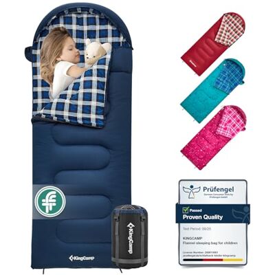 KingCamp Sac de couchage d'hiver chaud pour enfant 3-4 saisons pour le camping trekking KingCamp Sac de couchage d'hiver chaud pour enfant 3-4 saisons pour le camping trekking