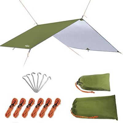 Unigear Bâche Anti-Pluie, Tarp Rain Fly Toile de Tente Imperméable Abri de Randonnée Pliable Léger Imperméable à l'eau pour Le Camping et la Protection Contre la Pluie, la Neige et Le Soleil Unigear Bâche Anti-Pluie, Tarp Rain Fly Toile de Tente Imperméable Abri de Randonnée Pliable Léger Imperméable à l'eau pour Le Camping et la Protection Contre la Pluie, la Neige et Le Soleil