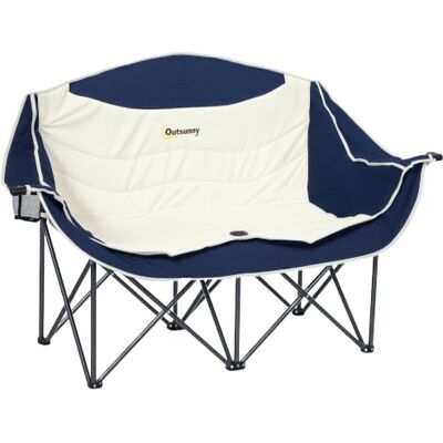 Outsunny Chaise camping double avec porte-gobelet sac 551 lb Bleu marine Porte-gobelet, porte-verre à vin, sac de transport, causeuse pliante, randonnée, pique-nique, plage Outsunny Chaise camping double avec porte-gobelet sac 551 lb Bleu marine Porte-gobelet, porte-verre à vin, sac de transport, causeuse pliante, randonnée, pique-nique, plage