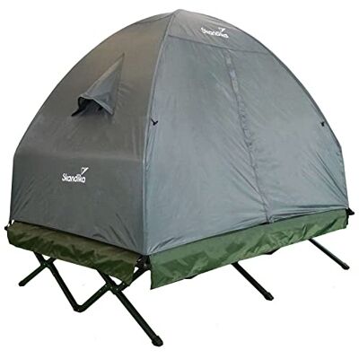 skandika Haug Lit de camp surélevé avec toit 2 pers. tente-lit de camp, matelas gonflable, étanche, lit extérieur, max 160 kg tente pêche 4en1 skandika Haug Lit de camp surélevé avec toit 2 pers. tente-lit de camp, matelas gonflable, étanche, lit extérieur, max 160 kg tente pêche 4en1