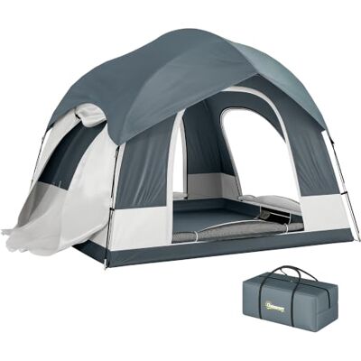Outsunny Tente de Camping 2-4 Personnes 3 Portes Compatible SUV Bleu Foncé Facile à Monter, Imperméable, Double-toit Amovible, Tapis de Sol, Sac de Transport Outsunny Tente de Camping 2-4 Personnes 3 Portes Compatible SUV Bleu Foncé Facile à Monter, Imperméable, Double-toit Amovible, Tapis de Sol, Sac de Transport