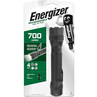 Energizer LINTERNAS EMERGENCIA Torche Tactique Rechargeable à LED, TAC-R 700 Energizer LINTERNAS EMERGENCIA Torche Tactique Rechargeable à LED, TAC-R 700