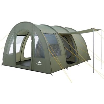CampFeuer Tente Tunnel pour 4 Personnes « TunnelX » Avec Auvent Coupe-Vent, Imperméable, Ultra Légère Moustiquaire Incluse Pour Camping, Extérieur et Plage CampFeuer Tente Tunnel pour 4 Personnes « TunnelX » Avec Auvent Coupe-Vent, Imperméable, Ultra Légère Moustiquaire Incluse Pour Camping, Extérieur et Plage