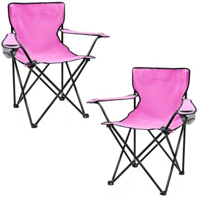 Spetebo Lot de 2 chaises de camping pliantes avec porte-gobelet Rose Chaise de camping pliable avec sac de transport Chaise pliable pour festival, loisirs, jardin, pêche, charge maximale : 100 Spetebo Lot de 2 chaises de camping pliantes avec porte-gobelet Rose Chaise de camping pliable avec sac de transport Chaise pliable pour festival, loisirs, jardin, pêche, charge maximale : 100