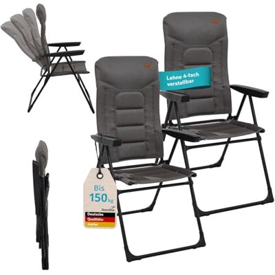 skandika Fauteuil Kvist Chaise de Camping Pliable, Fauteuil Pliant en Aluminium et Acier, Dossier réglable sur 4 Positions, Max.150 kg, rembourrée, Appui-tête Chaise, Camping, Jardin skandika Fauteuil Kvist Chaise de Camping Pliable, Fauteuil Pliant en Aluminium et Acier, Dossier réglable sur 4 Positions, Max.150 kg, rembourrée, Appui-tête Chaise, Camping, Jardin