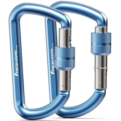 FresKaro Mousqueton verrouillable de 7,6 cm, poids supporté : 1224 kg, mousquetons en aluminium très résistants, pour hamacs, balançoire de yoga, camping, porte-clés, chiens verrouillables, noir FresKaro Mousqueton verrouillable de 7,6 cm, poids supporté : 1224 kg, mousquetons en aluminium très résistants, pour hamacs, balançoire de yoga, camping, porte-clés, chiens verrouillables, noir