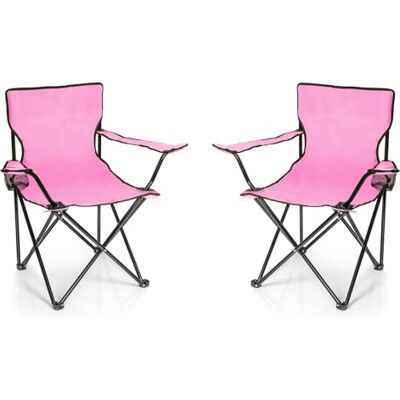 BigDean Lot de 2 chaises Pliantes de Camping avec Porte-gobelet Rose Avec sac de transport Chaise de pêche pliable Chaise de jardin pliable Chaise de relaxation Chaise de pêche pliante BigDean Lot de 2 chaises Pliantes de Camping avec Porte-gobelet Rose Avec sac de transport Chaise de pêche pliable Chaise de jardin pliable Chaise de relaxation Chaise de pêche pliante