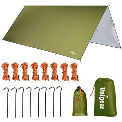 Unigear Auvent de camping imperméable en toile de protection contre le vent pour plage, tente, hamac, camping ou abri en plein air Unigear Auvent de camping imperméable en toile de protection contre le vent pour plage, tente, hamac, camping ou abri en plein air
