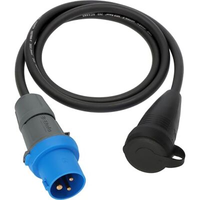 Brennenstuhl Câble adaptateur Camping avec prise CEE et raccord de contact de terre (câble de 1,5 m en noir, H07RN-F 3G2.5, 230 V/16 A, pour une utilisation permanente en extérieur IP44, fabriqué en Brennenstuhl Câble adaptateur Camping avec prise CEE et raccord de contact de terre (câble de 1,5 m en noir, H07RN-F 3G2.5, 230 V/16 A, pour une utilisation permanente en extérieur IP44, fabriqué en