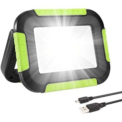 Lepro Projecteur LED Rechargeable Chantier 10W 1000 lm 3 Modes Rechargeable, 3 Modes, Batterie Externe USB, IP44, Support Orientable pour Chantier, Camping et Secours Lepro Projecteur LED Rechargeable Chantier 10W 1000 lm 3 Modes Rechargeable, 3 Modes, Batterie Externe USB, IP44, Support Orientable pour Chantier, Camping et Secours