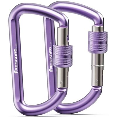 FresKaro Mousqueton verrouillable de 7,6 cm, poids supporté : 1224 kg, mousquetons en aluminium très résistants, pour hamacs, balançoire de yoga, camping, porte-clés, chiens verrouillables, noir FresKaro Mousqueton verrouillable de 7,6 cm, poids supporté : 1224 kg, mousquetons en aluminium très résistants, pour hamacs, balançoire de yoga, camping, porte-clés, chiens verrouillables, noir