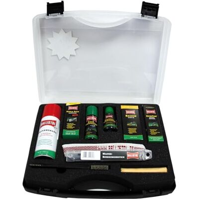 Ballistol 23650 Valise d'entretien des armes – Huile universelle, GunCer, brunissement rapide, dégraissant à froid, huile Robla Solo MIL Ballistol 23650 Valise d'entretien des armes – Huile universelle, GunCer, brunissement rapide, dégraissant à froid, huile Robla Solo MIL
