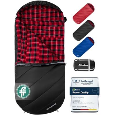 KingCamp Sac de couchage XXL large pour adulte 3 à 4 saisons avec doublure en flanelle Grande taille Chaud, imperméable et léger Pour camping, randonnée, randonnée Avec sac de compression KingCamp Sac de couchage XXL large pour adulte 3 à 4 saisons avec doublure en flanelle Grande taille Chaud, imperméable et léger Pour camping, randonnée, randonnée Avec sac de compression