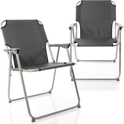 BigDean Lot de 2 chaises pliantes Chaise de camping Chaise de pêche Anthracite/gris robuste Charge maximale : 120 kg Chaise de jardin pliante classique pour jardin et camping Chaise de BigDean Lot de 2 chaises pliantes Chaise de camping Chaise de pêche Anthracite/gris robuste Charge maximale : 120 kg Chaise de jardin pliante classique pour jardin et camping Chaise de