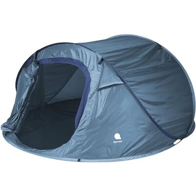Spetebo Tente pop-up pour 2 à 3 personnes en bleu, vert ou argent – Tente instantanée pour trekking et camping – Tente instantanée automatique à une main avec piquets + cordes de tension étanches Spetebo Tente pop-up pour 2 à 3 personnes en bleu, vert ou argent – Tente instantanée pour trekking et camping – Tente instantanée automatique à une main avec piquets + cordes de tension étanches