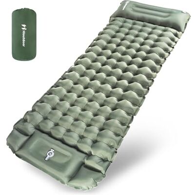 Hioutdoor Isomatte Selbstaufblasend 10CM Camping Ultraleicht Aufblasbare Mit Fußpresse Pumpe/Kissen Für Outdoor Wandern Strand Backpacking Zelt Luftmatratze Matratze Schlafmatte Campingmatte (Grün) Hioutdoor Isomatte Selbstaufblasend 10CM Camping Ultraleicht Aufblasbare Mit Fußpresse Pumpe/Kissen Für Outdoor Wandern Strand Backpacking Zelt Luftmatratze Matratze Schlafmatte Campingmatte (Grün)