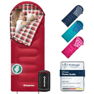 KingCamp Sac de couchage d'hiver chaud pour enfant 3-4 saisons pour le camping trekking KingCamp Sac de couchage d'hiver chaud pour enfant 3-4 saisons pour le camping trekking
