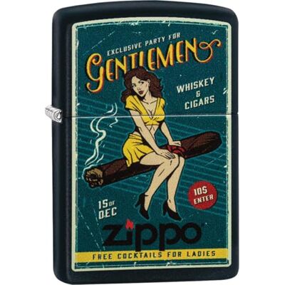 Zippo Sturmfeuerzeug Cigar Girl, Black Matte, Color Image Nachfüllbar Wiederverwendbar Windfestes Design Geschenkbox Made in USA Zippo Sturmfeuerzeug Cigar Girl, Black Matte, Color Image Nachfüllbar Wiederverwendbar Windfestes Design Geschenkbox Made in USA