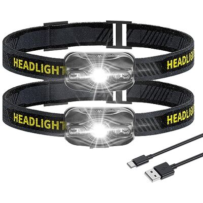 Smiling Shark Torche Frontale 2 Pack, Headlamp LED Mini Puissante Portable Avec 5 Type de Lumière Blanche & Rouge Étanche Pour Adultes et Enfants Cyclisme Jogging, LED-Headlamp-Rechargeable-Mini Smiling Shark Torche Frontale 2 Pack, Headlamp LED Mini Puissante Portable Avec 5 Type de Lumière Blanche & Rouge Étanche Pour Adultes et Enfants Cyclisme Jogging, LED-Headlamp-Rechargeable-Mini
