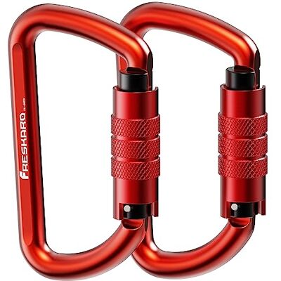FresKaro Lot de 2 mousquetons à verrouillage torsadé de 7,6 cm 12 kN Poids : 1224 kg Mousquetons en aluminium à verrouillage automatique très résistants Pour hamacs, balançoire de yoga, camping, FresKaro Lot de 2 mousquetons à verrouillage torsadé de 7,6 cm 12 kN Poids : 1224 kg Mousquetons en aluminium à verrouillage automatique très résistants Pour hamacs, balançoire de yoga, camping,