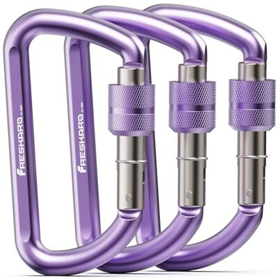 FresKaro Mousqueton verrouillable de 7,6 cm, poids supporté : 1224 kg, mousquetons en aluminium très résistants, pour hamacs, balançoire de yoga, camping, porte-clés, chiens verrouillables, noir FresKaro Mousqueton verrouillable de 7,6 cm, poids supporté : 1224 kg, mousquetons en aluminium très résistants, pour hamacs, balançoire de yoga, camping, porte-clés, chiens verrouillables, noir