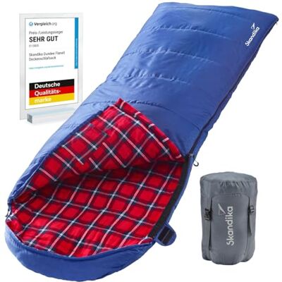 skandika Dundee Sac de Couchage Couverture Flanelle, 3 Saisons, jusqu'à -20°C, 220 x 80 cm Hiver Outdoor Camping Randonnée skandika Dundee Sac de Couchage Couverture Flanelle, 3 Saisons, jusqu'à -20°C, 220 x 80 cm Hiver Outdoor Camping Randonnée