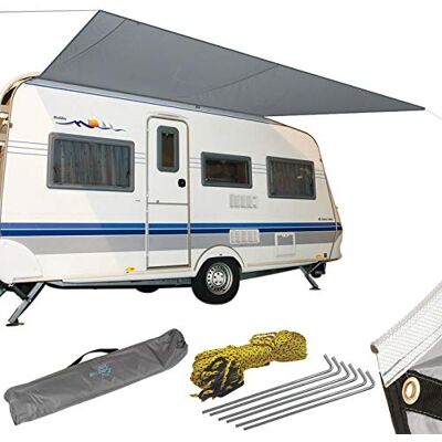 Bo-Camp Auvent caravane Travel 3,5x2,4 mètre Gris Bo-Camp Auvent caravane Travel 3,5x2,4 mètre Gris