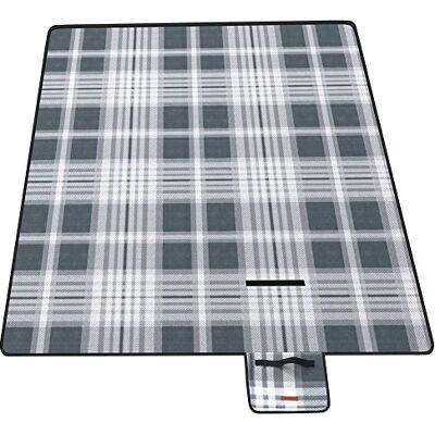 SONGMICS Couverture de Pique-nique 300x200cm Grande Couverture de Camping Parc Jardin Plage Imperméable Pliable Gris Blanc GCM006G03 SONGMICS Couverture de Pique-nique 300x200cm Grande Couverture de Camping Parc Jardin Plage Imperméable Pliable Gris Blanc GCM006G03