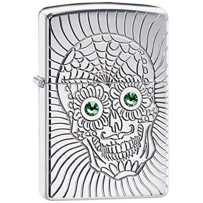 Zippo Sturmfeuerzeug Armor Series Flame High Polish Chrome Deep Carve-Emblem Attached Nachfüllbar Windfest Geschenkbox Made in USA Zippo Sturmfeuerzeug Armor Series Flame High Polish Chrome Deep Carve-Emblem Attached Nachfüllbar Windfest Geschenkbox Made in USA