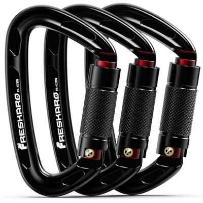 FresKaro Carabiner Climbing, Carabiners Automatic Locking, certifié CE & UIAA, pour l’Alpinisme, l’Escalade à Bascule ou Les utilisations Professionnelles à Forte Demande. FresKaro Carabiner Climbing, Carabiners Automatic Locking, certifié CE & UIAA, pour l’Alpinisme, l’Escalade à Bascule ou Les utilisations Professionnelles à Forte Demande.