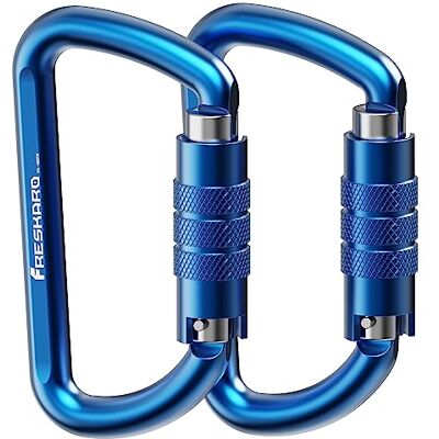 FresKaro Mousqueton Twist Locking de 3 pouces, 12 kN, 1224 kg, charge lourde, inoxydable et ultra léger, en aluminium 7075 de qualité aéronautique, pour hamacs, camping, porte-clés, chiens sûrs FresKaro Mousqueton Twist Locking de 3 pouces, 12 kN, 1224 kg, charge lourde, inoxydable et ultra léger, en aluminium 7075 de qualité aéronautique, pour hamacs, camping, porte-clés, chiens sûrs