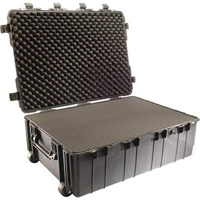 PELI 1730 valise de transport étanche, IP67 étanche à l'eau et à la poussière, capacité 167L, fabriquée aux États-Unis, avec insert en mousse personnalisable, couleur: noire PELI 1730 valise de transport étanche, IP67 étanche à l'eau et à la poussière, capacité 167L, fabriquée aux États-Unis, avec insert en mousse personnalisable, couleur: noire