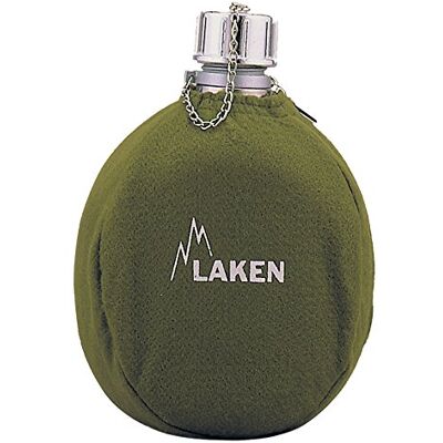 LAKEN Clasica Gourde de camping en aluminium avec pochette en feutre, ouverture étroite, anti-fuite, sans BPA, kaki 1 l LAKEN Clasica Gourde de camping en aluminium avec pochette en feutre, ouverture étroite, anti-fuite, sans BPA, kaki 1 l