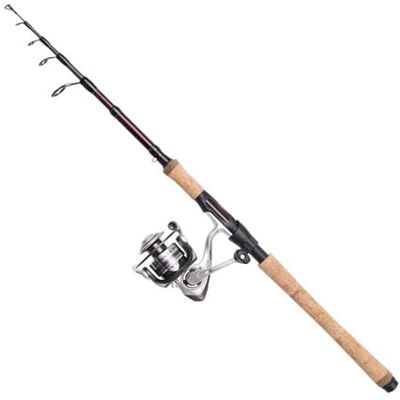 DAM Impressa Tele Spinning Combo, zoetwater hengel reel snoekbaars snoekbaars, sterk lichtgewicht veelzijdig, zwart, 2.70m matig snelle hengel, 3000 maat reel DAM Impressa Tele Spinning Combo, zoetwater hengel reel snoekbaars snoekbaars, sterk lichtgewicht veelzijdig, zwart, 2.70m matig snelle hengel, 3000 maat reel