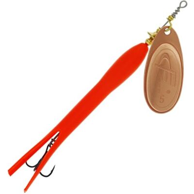 Westin FC Upstream Spinner à préservatif, pour truite de mer, 15 g, couleur : orange fluo/lame cuivrée Westin FC Upstream Spinner à préservatif, pour truite de mer, 15 g, couleur : orange fluo/lame cuivrée