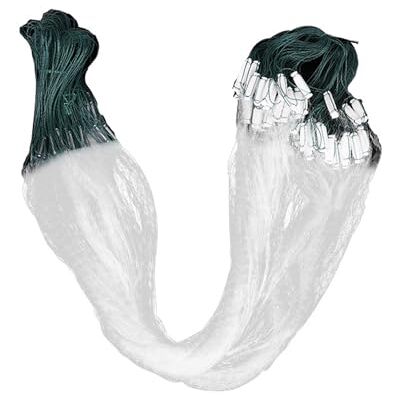 Uqezagpa Lot de 10 filets de pêche à mailles simples monofilament branchies faciles à lancer pour pêche à la mouche, cage à poisson portable pour lancer à la main Uqezagpa Lot de 10 filets de pêche à mailles simples monofilament branchies faciles à lancer pour pêche à la mouche, cage à poisson portable pour lancer à la main