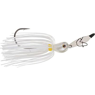 Strike King (TCVSJ58-10) Thunder Cricket Vibrating Swim Jig Fishing Lure, 204 White, 5/8 oz, Ultra-Stiff Stainless Steel Blade Strike King (TCVSJ58-10) Thunder Cricket Vibrating Swim Jig Fishing Lure, 204 White, 5/8 oz, Ultra-Stiff Stainless Steel Blade