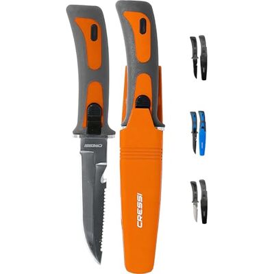 CRESSI Vigo Knife Couteau de plongée de qualité, lame argentée, 23,5 cm, unisexe pour adulte CRESSI Vigo Knife Couteau de plongée de qualité, lame argentée, 23,5 cm, unisexe pour adulte