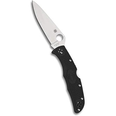 Spyderco Endura Flat Ground Couteau à main à lame lisse Noir Taille unique Spyderco Endura Flat Ground Couteau à main à lame lisse Noir Taille unique