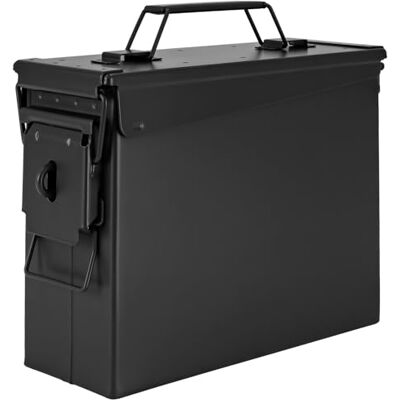 Trucky Boîte à munitions Ammo Box 28 x 10 x 23 cm En métal Avec couvercle Noir militaire Trucky Boîte à munitions Ammo Box 28 x 10 x 23 cm En métal Avec couvercle Noir militaire