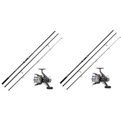 Lineaeffe Lot de 2 lignes de pêche à la carpe 3,60 m Spinning Moulinet Noir Graphite Ambidextre Lineaeffe Lot de 2 lignes de pêche à la carpe 3,60 m Spinning Moulinet Noir Graphite Ambidextre