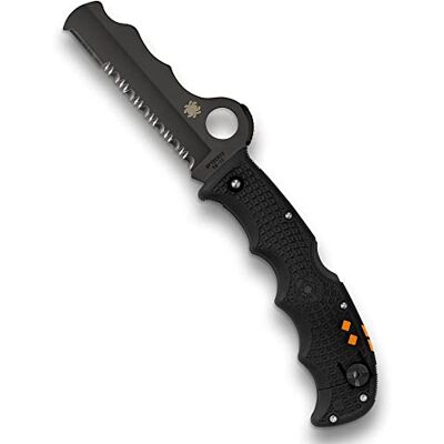 Spyderco Assist C79PSBBK Couteau léger avec lame en acier VG-10 de 9,4 cm et manche noir léger FRN CombinationEdge Spyderco Assist C79PSBBK Couteau léger avec lame en acier VG-10 de 9,4 cm et manche noir léger FRN CombinationEdge