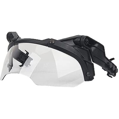 WISEONUS Lunettes tactiques universelles amovibles pour casque d'airsoft, paintball, chasse, pour casque MICH/FAST (lentille transparente) WISEONUS Lunettes tactiques universelles amovibles pour casque d'airsoft, paintball, chasse, pour casque MICH/FAST (lentille transparente)