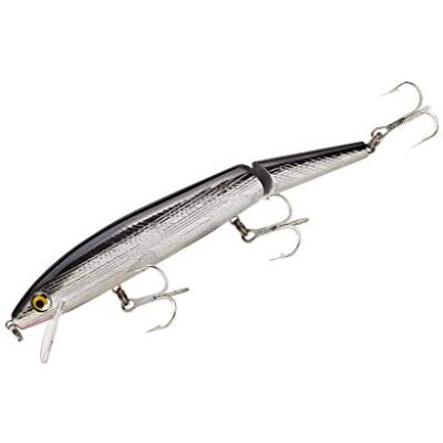 Rebel Leurres Jointed Minnow Crankbait Leurre de pêche Argenté/noir 14 cm 11 g Rebel Leurres Jointed Minnow Crankbait Leurre de pêche Argenté/noir 14 cm 11 g