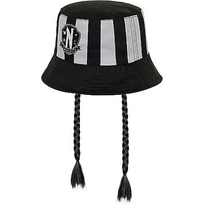 KARACTERMANIA Wednesday Braid-Bonnet Enfant Bucket, Noir, Noir, Taille unique, Bonnet Bucket Braid KARACTERMANIA Wednesday Braid-Bonnet Enfant Bucket, Noir, Noir, Taille unique, Bonnet Bucket Braid