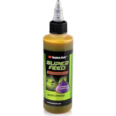 Tandem Baits SuperFeed Diffusion booster, appât au goût flétan et fraise pour la pêche sans effort de carpes et gros poissons, accessoires pour les pêcheurs professionnels et amateurs, 100 ml Tandem Baits SuperFeed Diffusion booster, appât au goût flétan et fraise pour la pêche sans effort de carpes et gros poissons, accessoires pour les pêcheurs professionnels et amateurs, 100 ml