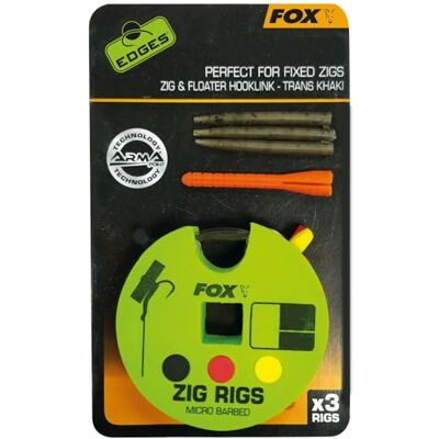 Fox Edges Zig Rig 8 Lot de 3 carpes 90 cm Fox Edges Zig Rig 8 Lot de 3 carpes 90 cm